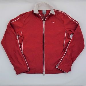 Nike Women's Track Jacket Red Full Zip Medium